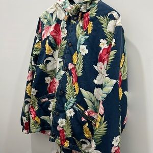 Engineered Garments Floral Pattern hooded light weight Jacket